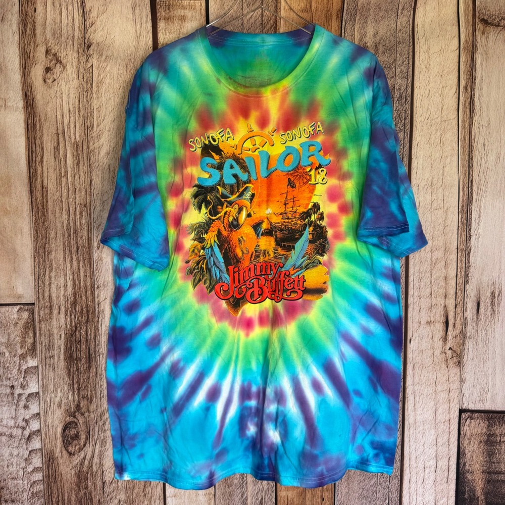 Jimmy Buffett Tour T-Shirt Son of A Sailor 2018 Tie Dye Parrot Head‎ Beach 3XL